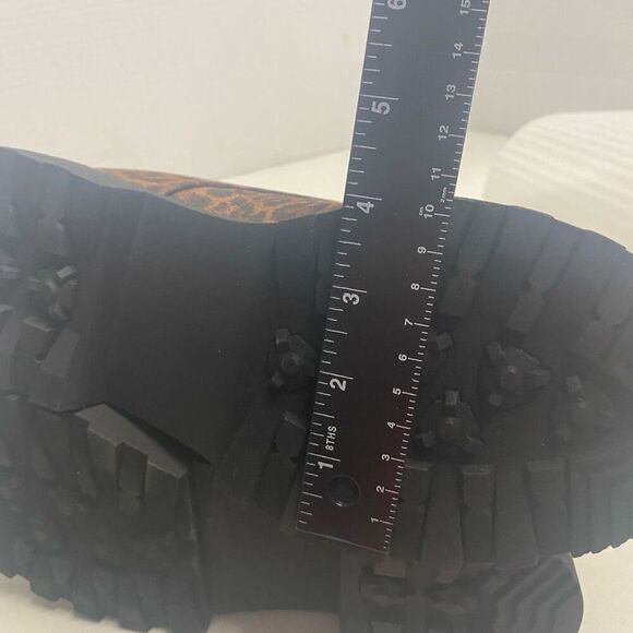 JUST FAB Women’s Claudine E Booties‎ Leopard Black Lace Up Boots - Picture 5 of 11